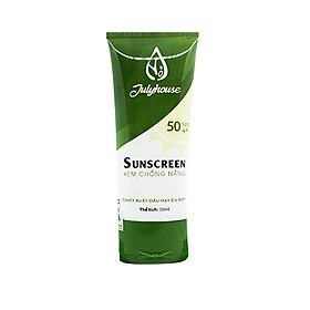 Kem chống nắng chiết xuất dầu hạt Cà Rốt 50ml JULYHOUSE công dụng ngăn chăn tia cực tím và bảo vệ, dưỡng ẩm, làm mềm da chống lão hóa hương thơm dịu nhẹ không bết dính hàng chính hãng xuất xứ Việt Nam