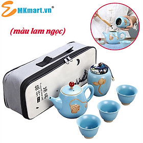 Mua Bộ Bình Trà Tử Sa Họa Tiết Hoa Sen Có Túi Đựng Đi Du Lịch Tiện Lợi Gồm 1 Ấm Trà  3 Tách  1 Bình Đựng Trà