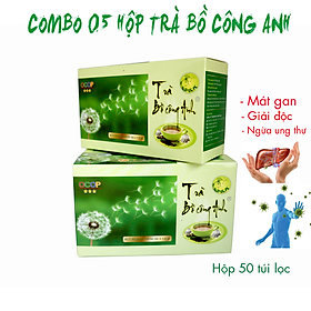 Hình ảnh Combo 5 Hộp Trà Bồ Công Anh P&K - mát gan, giải độc, ngừa ung thư (50 túi lọc)