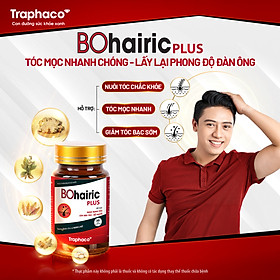 [TẶNG 1 HỘP] Combo 3 Hộp BOHAIRIC PLUS Traphaco Bổ Huyết Giúp Giảm Ngăn Ngừa Tóc Gãy Rụng Hỗ Trợ Làm Đen Tóc Hộp 30 Viên