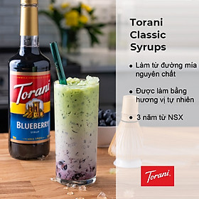 Siro Pha Chế Vị Việt Quất Torani Classic Blueberry Syrup 750ml Mỹ - Hàng Chính Hãng