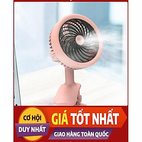 Mua Quạt phun sương-Quạt mini có đế kẹp bàn tiện lợi-Thiết kế nhỏ gọn xinh xắn ( Siêu tiện Ích)