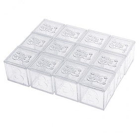 3-5pack Building Blocks Candy Box Wedding Baby Shower Party Gift Favor Clear