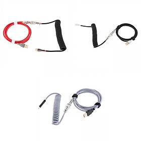 1.8m Coiled Cable Wire Micro 5V 4A Scalable for Mechanical Keyboard Speaker