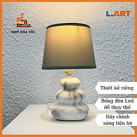 Mua Đèn ngủ trang trí  đèn decor phòng ngủ gốm sứ giá vân đá tím nhỏ gọn DBG014