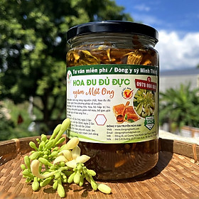 Mật Ong Rừng Nguyên Chất Ngâm Hoa Đu Đủ Đực Hũ 900g - Hỗ Trợ Tiêu Hóa, Hô Hấp, Trừ Ho