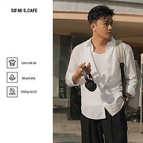 Áo Sơ Mi Nam Tay Dài Vải CAFE Cổ Vát Form Fitted - ROUTINE 10F25SHL015