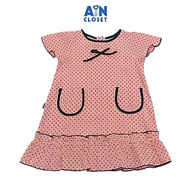 Đầm bé gái họa tiết Bi đen hồng lụa tơ - AICDBGICGZRE - AIN Closet