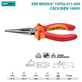 KÌM MŨI NHỌN 8" CÁCH ĐIỆN 1000V WHIRLPOWER 15702-311-200