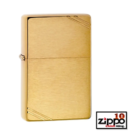 Bật lửa Zippo 240(vàng nhám góc) Vintage Brushed Brass- Chính hãng 100%