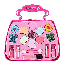 Pretend Play Makeup Set Little Fairy Princess Girl Washable Makeup Eye Shadow Blusher Nail Polish Lipstick Palette with Mirror, Non Toxic