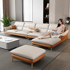 Sofa Da Góc L Adora Phong Cách Bắc Âu - Kích Thước 2m8x1m6