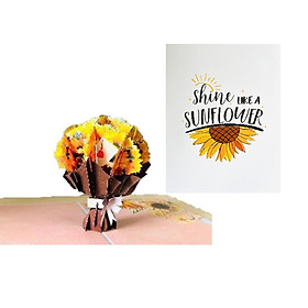 F60 -  Thiệp 3D Bó Hoa Hướng Dương – Shine Like a Sunflower – Pop Up Card Viethands Giftshop