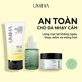 Hình ảnh Combo tẩy triệt lông Bikini vĩnh viễn UMIHA tại nhà | Mỡ trăn triệt lông vĩnh viễn U Minh Hạ (30ml) & Kem tẩy lông UMIHA (85g) an toàn cho da nhạy cảm