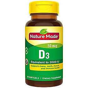 Viên Uống Nature Made Vitamin D3 2000IU Giúp Xương Chắc Khỏe Mỗi Ngày