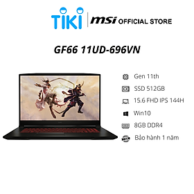 Mua Laptop MSI Gaming Katana GF66 11UD-696VN (I7-11800H Gen 11th | 8GB DDR4 | SSD 512GB PCle | VGA RTX 3050Ti 4GB | 15.6 FHD IPS 144Hz | Win10| Black) - Hàng Chính Hãng