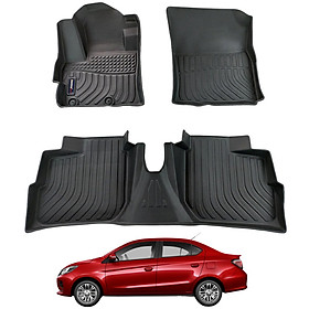 Hình ảnh Thảm lót sàn xe ô tô Mitsubishi Attrage Nhãn hiệu Macsim chất liệu nhựa TPE cao cấp màu đen