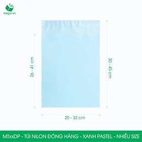 Combo 100 túi nilon gói hàng - túi niêm phong đóng hàng màu xanh pastel - NHIỀU KÍCH THƯỚC