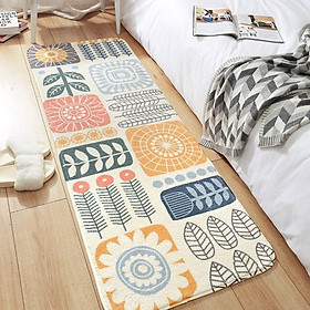 Thảm Lau Chân Cotton Len Cừu Để Giường Ngủ Ghế Sofa Hình Hoa Lá