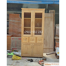 Tủ chén gỗ sồi 90 x 1m90 MAU220 - Đồ Gỗ Mạnh Hùng