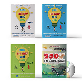 Combo 4 sách: Siêu trí nhớ chữ Hán tập 01 + tập 02 + tập 03 + 250 Thông Điệp Thay Đổi Cuộc Đời Bạn + DVD tài liệu nghe