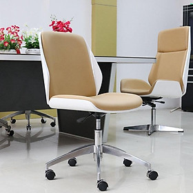 Mua Ghế xoay văn phòng lưng vừa bề mặt bọc da Pu lưng ốp gỗ nguyên khối cao cấp phù hợp cho ghế làm việc văn phòng cho nhân viên và cấp lãnh đạo BJ008