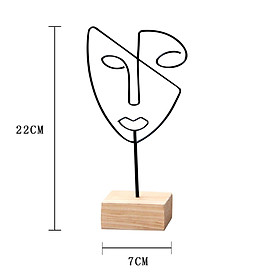 Figure Face Hat Display Stand Abstract Character Sculpture for TV Cabinet