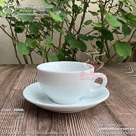 Mua Ly tách sứ uống cafe capuchino 200ml men trắng gốm sứ Bát Tràng cao cấp