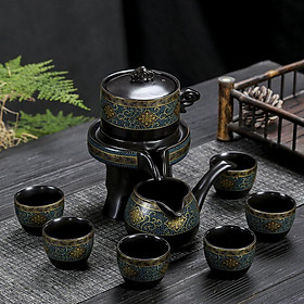 Bộ Ấm Chén Pha Trà Cối Xay (bao gồm 1 ấm trà, 6 chén trà và 1 bộ cối xay) kèm hộp quà tặng