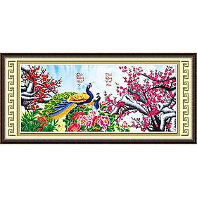 Tranh thêu chữ thập 3d Cát tường như ý - phú quý bình an  chưa thêu