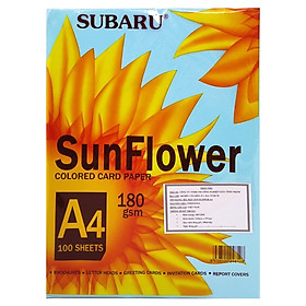 Bìa Giấy Màu Sunflower A4 ĐL180 - Mẫu 3 - Màu Xanh Da Trời