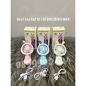 Mua QUẠT SẠC KẸP ĐIỆN THOẠI ĐỔI MÀU  QUẠT SẠC CÓ ĐÈN