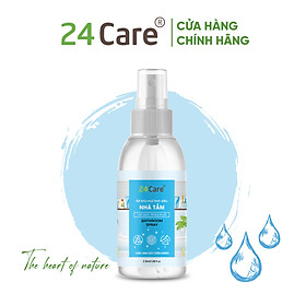 Xịt nhà tắm tinh dầu 24CARE 50m/100ml/250ml - Xịt lau chùi bồn rửa tay, kính - Khử mùi hôi sàn, không khí