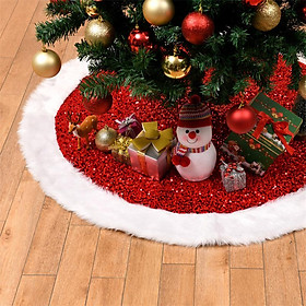 Cây Giáng sinh Fir Cây trần Cây Giáng sinh trần 90cm, Cây Giáng sinh Trần tròn tổng hợp lông với cây sequin trần Giáng sinh đá bề mặt trang trí Giáng sinh bên trong màu đỏ trắng