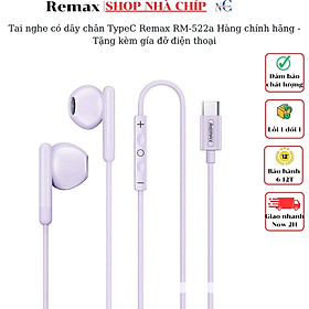 Mua Tai nghe có dây chân TypeC Remax RM-522a Hàng chính hãng - Tặng kèm gía đỡ điện thoại