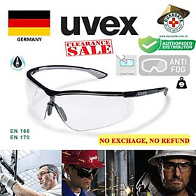 Mua Kính bảo hộ UVEX 9193080 sportstyle clear supravision plus  anti-fog and scratch-resistant on both sides  Frame in black/gray  chống đọng sương  chống trầy xước cả 2 mặt kính  dáng thể thao