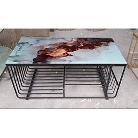 Mua Bàn trà kim loại mặt kính Juno Sofa 50 x 100x 45 cm