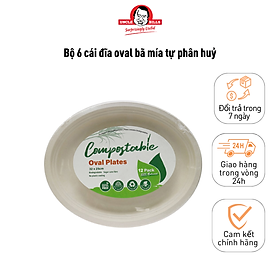 Bộ 6 cái đĩa oval bã mía tự phân huỷ Uncle Bills OB0381
