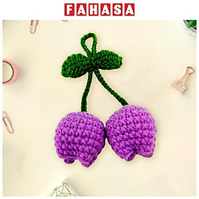Móc Khoá Len Thủ Công Hoa Tulip - Màu Tím