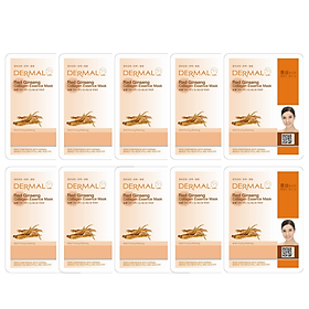 Combo 10 Mặt Nạ Dermal Tinh Chất Collagen Với Chiết Xuất Hồng Sâm