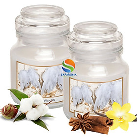 Combo 2 hũ nến thơm tinh dầu Bartek Angel Wings 130g - quế, hoa bông, nến trang trí, thơm phòng, thư giãn, Hỗ trợ khử mùi