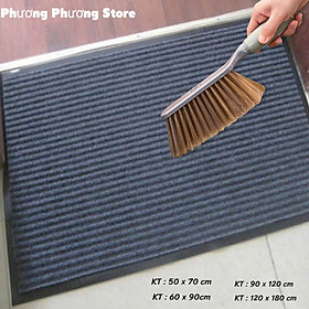 Mua ( Hàng Cao Cấp ) Thảm chùi chân đế chống trượt dạng sọc Stripmate Màu Xám đen / Xám đỏ - Nhiều Size ( Tặng Chổi Phất Bụi )