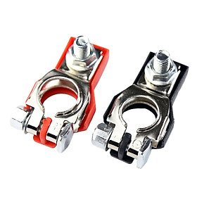 2x Positive & Negative Battery Cable Terminals Clamp Quick Release Battery Terminal Connector Set for Automotive Rvs Car