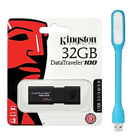 USB Kingston DT100G3 32GB USB 3.0 - Hàng Chính Hãng + Tặng đèn Led