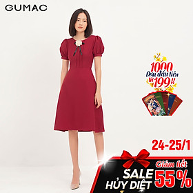 Đầm xếp ngực phụ kiện GUMAC DA1255