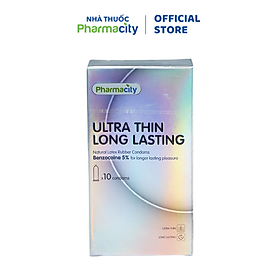 Bao Pharmacity cao su Ultra thin Long Lasting N (Hộp/10 cái)