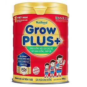 Sữa bột Nutifood Grow Plus + Đỏ 900g - Sữa cho trẻ 1-10 tuổi bị suy dinh dưỡng