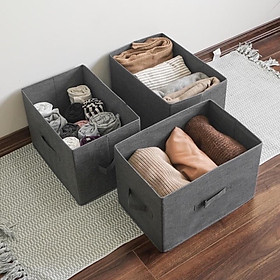 Sét 3 giỏ đựng quần áo Việt Nam phong cách Nhật size max (Storage Box) - Ghi 