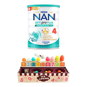 Sữa bột Nestlé NAN OPTIPRO PLUS 4 1500g/lon với 5HMO Giúp tiêu hóa tốt + Tăng cường đề kháng Tặng ​Bộ Làm kem toán học  (2 - 6 tuổi)