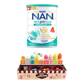 Sữa bột Nestlé NAN OPTIPRO PLUS 4 1500g/lon với 5HMO Giúp tiêu hóa tốt + Tăng cường đề kháng Tặng ​Bộ Làm kem toán học (2 - 6 tuổi)